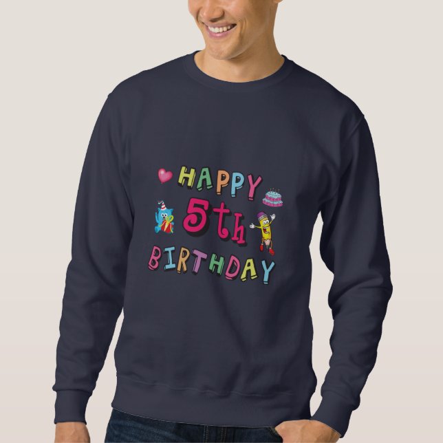 Moletom Feliz 5 Aniversário de 5 anos (Frente)