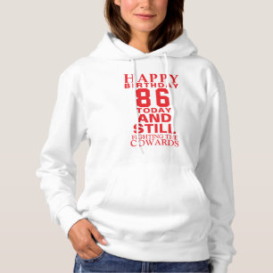 Moletom Feliz 86º aniversário do Hoodie por um dia especia