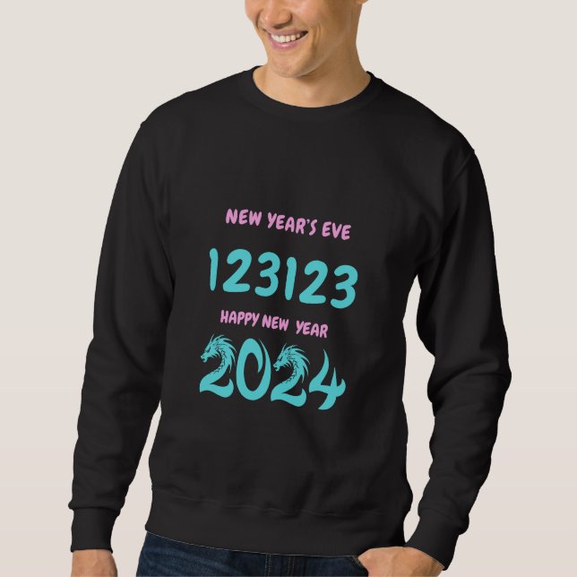 Moletom Feliz ano novo 2024 de 123123 de Ano Novo (Frente)