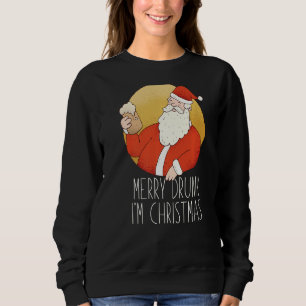 Moletom Feliz Bebado Sou o Natal Engraçado Papai Noel Cerv