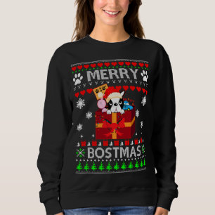Moletom Feliz Bostmas Boston Terrier Papais noeis de Natal