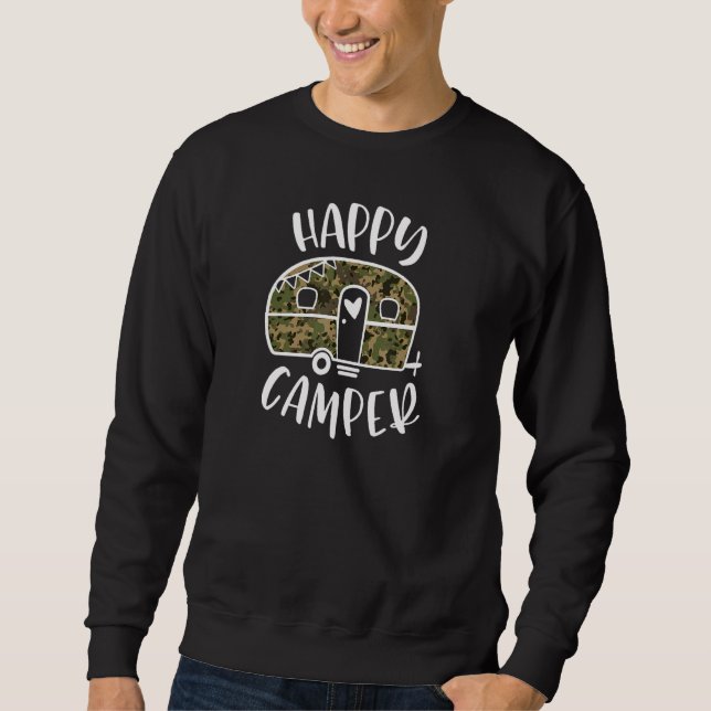 Moletom Feliz Camper Trendy Camo Camping Aventure 1 (Frente)