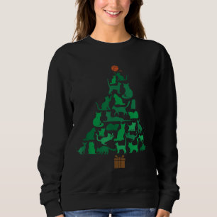 Moletom Feliz Catmas Árvore de Natal de Gato, Meowy Catmas