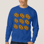 Moletom Feliz Challah Dias Feriado Hanukkah Chanukah<br><div class="desc">A camisola apresenta uma ilustração original de um pão de chalá em fundo azul, com HAPPY CHALLAH DAYS no verso. Perfeito para Chanucá, ou para uma festa de suéter feia! Este design também está disponível em outros produtos. Não vê o que está procurando? Precisa de ajuda para a personalização? Entre...</div>