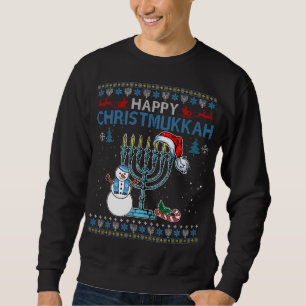 Moletom Feliz Christmukkah judeu Hanukkah natalino feio