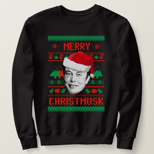 Moletom Feliz Christmusk UGLY CHRISTMAS SWEATER (Frente do Design)