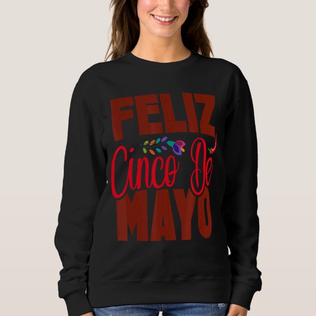 Moletom Feliz Cinco De Mayo Floral Fiesta Mexicano (Frente)