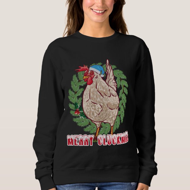 Moletom Feliz Cluckmas - Galinha de Natal (Frente)