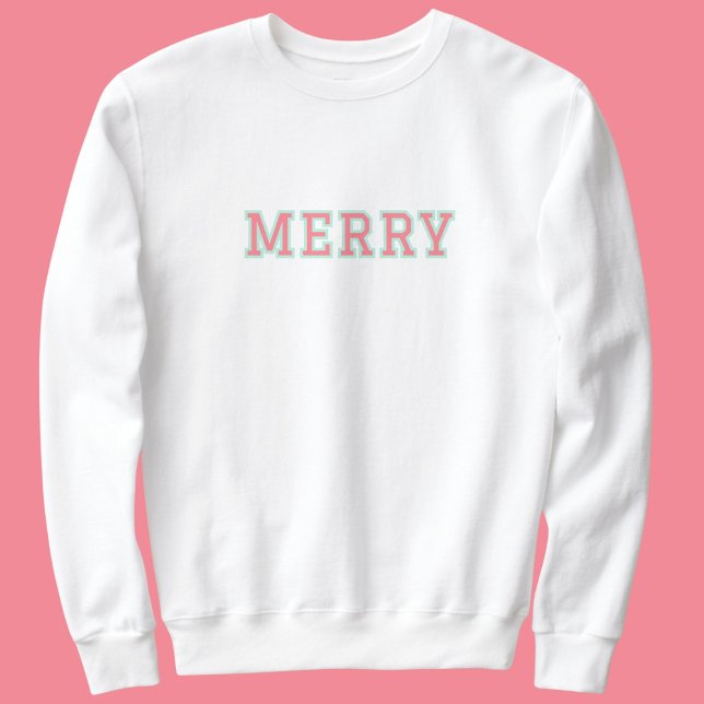Moletom Feliz Colégio Cor-de-Rosa Texto de Natal (Criador carregado)