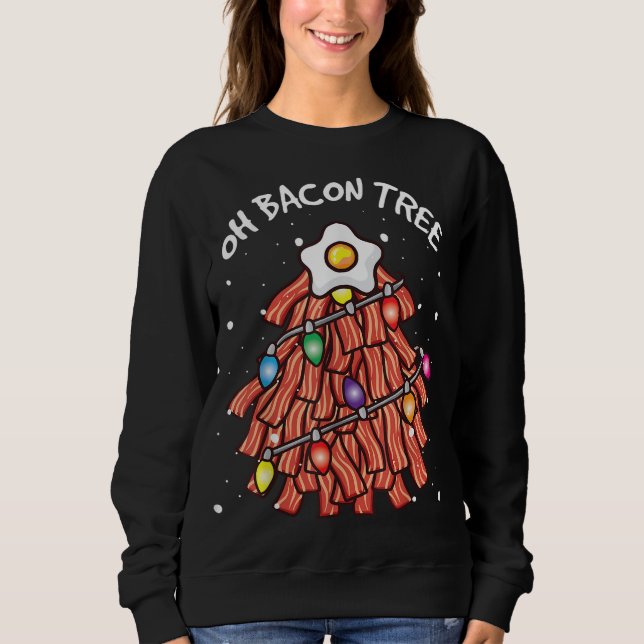 Moletom Feliz Crise Oh CHURRASCO de Árvore Bacon Ugly Chri (Frente)