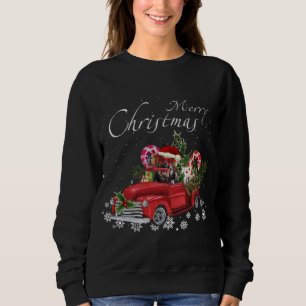 Moletom Feliz de Caminhão Vermelho papai noel German sheph