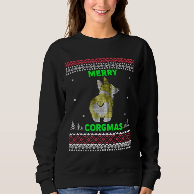 Moletom Feliz de Natal Corgmas Corgi Ugly (Frente)