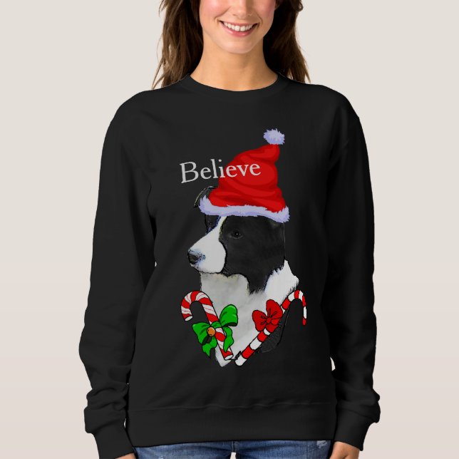 Moletom Feliz de Natal da Border Collie (Frente)