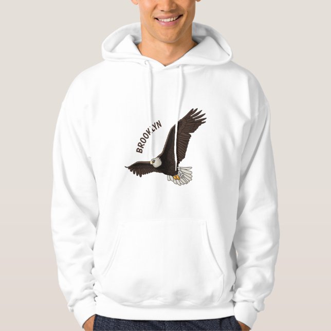 Moletom Feliz desenho animado de águia-calva voadora (Frente)