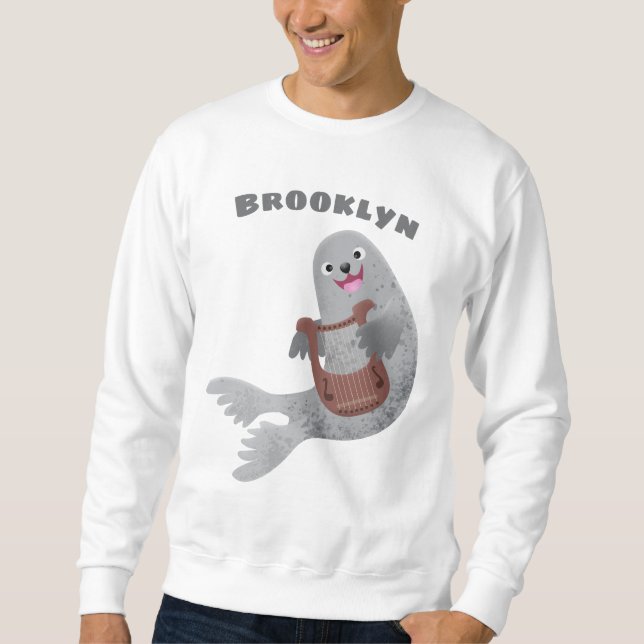 Moletom Feliz desenho animado do selo harp (Frente)