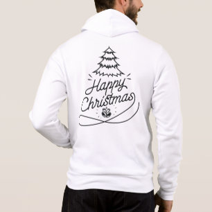 Moletom Feliz design de letras de árvore de Natal-45618
