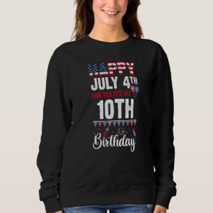Moletom Feliz dia 4 de julho e sim é o meu décimo aniversá