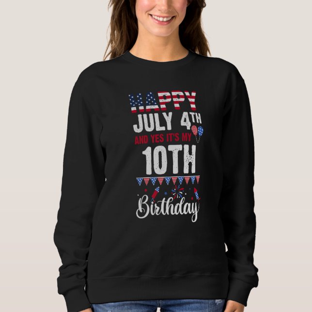 Moletom Feliz dia 4 de julho e sim é o meu décimo aniversá (Frente)