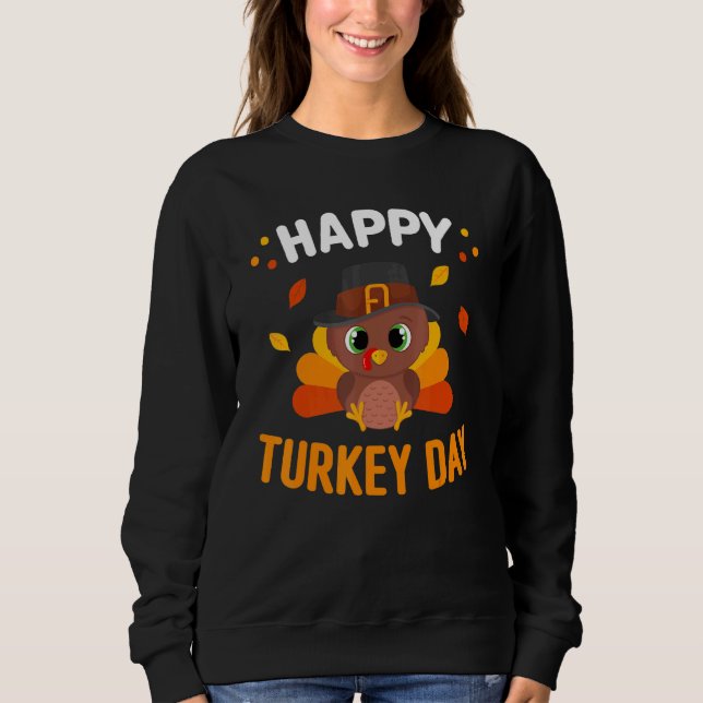 Moletom Feliz Dia da Turquia Dia de Ação de Graças Mulhere (Frente)