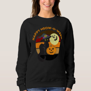 Moletom Feliz Dia das Bruxas, Cute Black Cat Party Cos