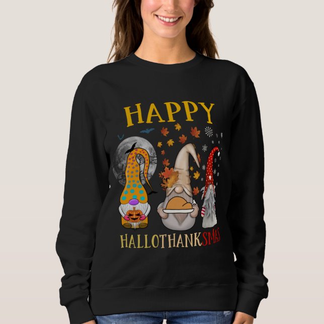 Moletom Feliz Dia das Bruxas de Natal de Hallothanksmas (Frente)
