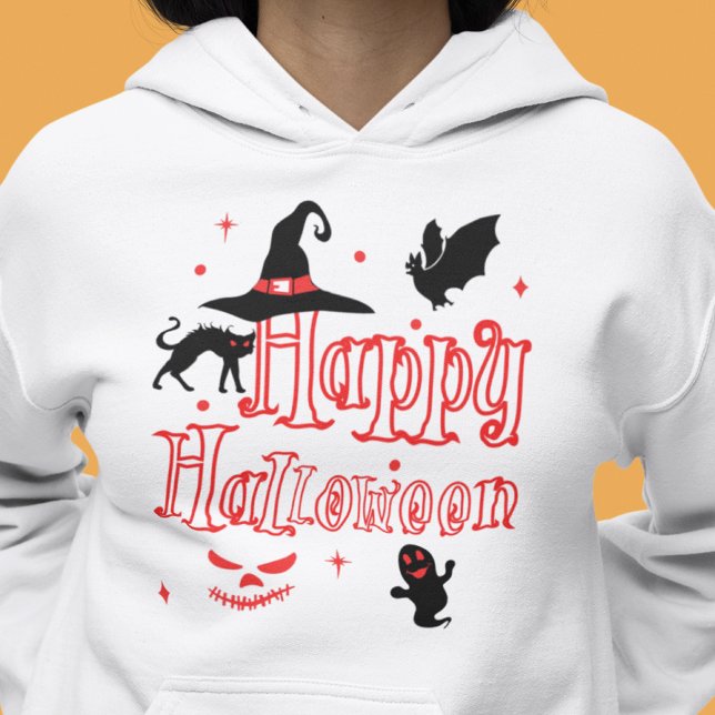 Moletom Feliz Dia das Bruxas | Face Jack O'Lanterna (Get into the spooky spirit this Halloween with style by grabbing your Happy Halloween hoodie.)