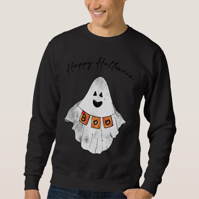 Moletom FELIZ DIA DAS BRUXAS Lençol de Fantasma Halloween (Frente)
