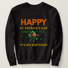 Moletom Feliz Dia de São Patrício E Meu Aniversário Leprec