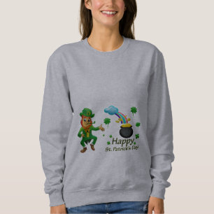 Moletom Feliz Dia de São Patrício Leprechaun Arco-íris