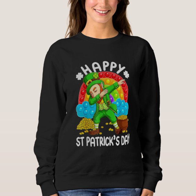 Moletom Feliz Dia de São Patrício Leprechaun Pop It Rainbo (Frente)