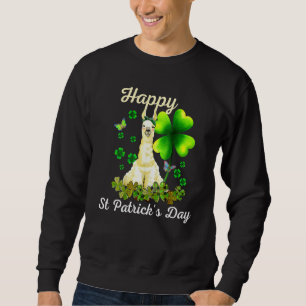 Moletom Feliz Dia de São Patrício Lhama Verde Trevo Feliz 
