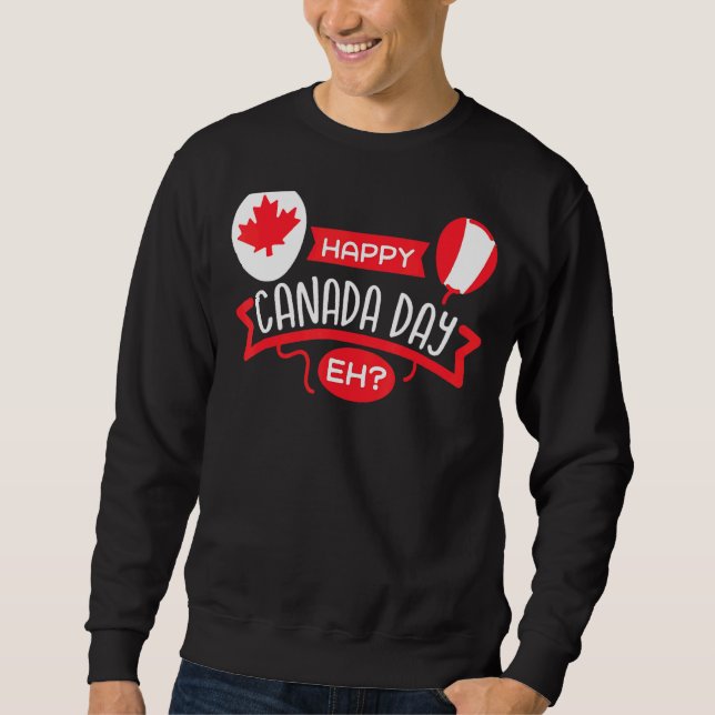 Moletom Feliz Dia do Canadá Eh Maple Leaf Flag Canadense (Frente)