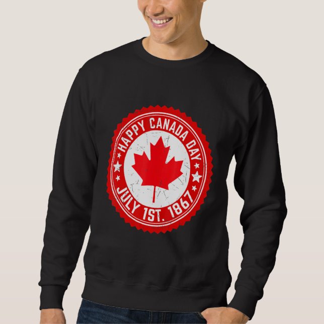 Moletom Feliz dia do Canadá julho de 1867 Maple Leaf Canad (Frente)