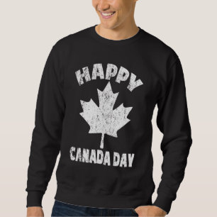 Moletom Feliz dia do Canadá Mapeamento Folha do Canadá Cri