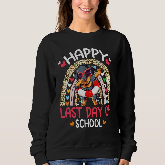 Moletom Feliz Dia Passado Da Escola A Dabbing De Rottweile (Frente)