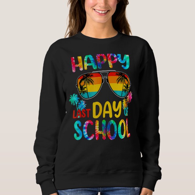 Moletom Feliz Dia Passado Da Escola Óculos De Sol Tie Dye (Frente)