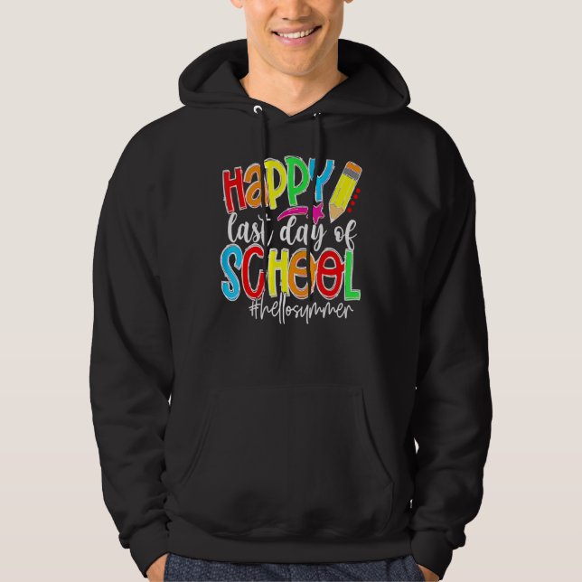 Moletom Feliz Dia Passado dos Óculos De Sol Da Escola Olá  (Frente)