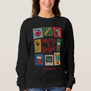 Moletom Feliz e Bright, professor de Natal Collage Black