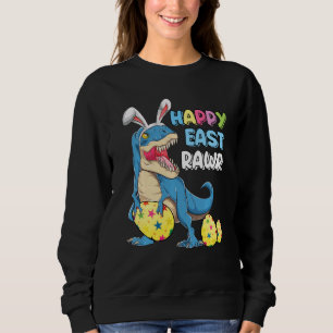Moletom Feliz Eastrawawr T Rex Dinosaur Easter Bunny Ovo C