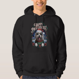 Moletom Feliz Feliz Natal Velho Cão de Ovelhas em Inglês M