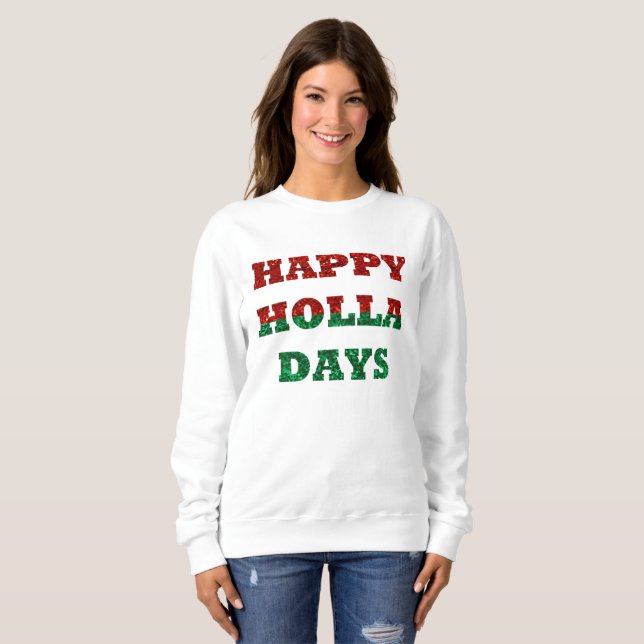 Moletom feliz feriado feminino blusa (Frente Completa)