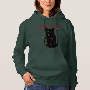 Moletom Feliz gato Semáforo vermelho-de-natal