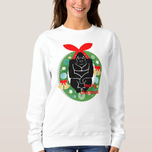 Moletom Feliz gorila de natal (Frente)