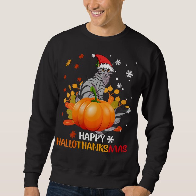 Moletom Feliz HalloThanksmas Gift-Shirt (Frente)