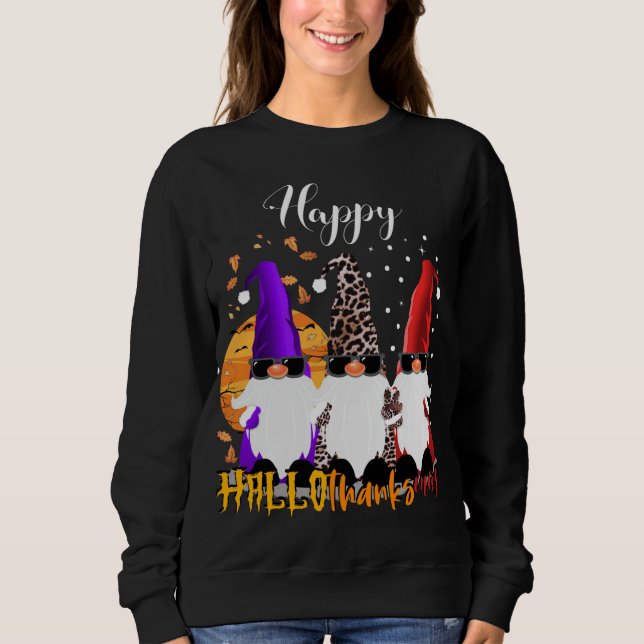 Moletom Feliz Hallothanksmas Gnomos Halloween Natal Ta (Frente)