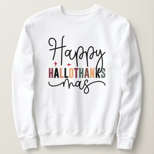 Moletom Feliz Hallothanksmas Moderno Script Feliz Natal (Frente do Design)