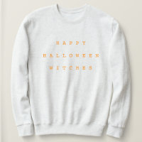 Feliz Halloween Bruxas Engraçadas Branca e Laranja