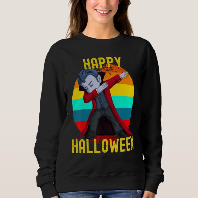 Moletom Feliz Halloween Cute Dabbing Dracula Kids Vampiro (Frente)