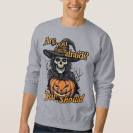 Moletom Feliz Halloween em um Cinza