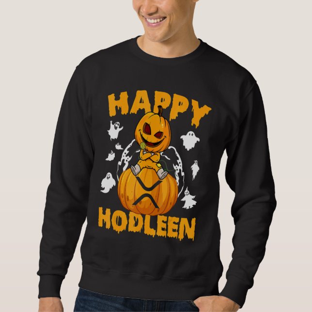 Moletom Feliz Halloween Ondulação XRP Moeda Cripto Token H (Frente)